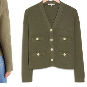 NWT Olive green Alex Mill Jo Ribbed Cardigan L